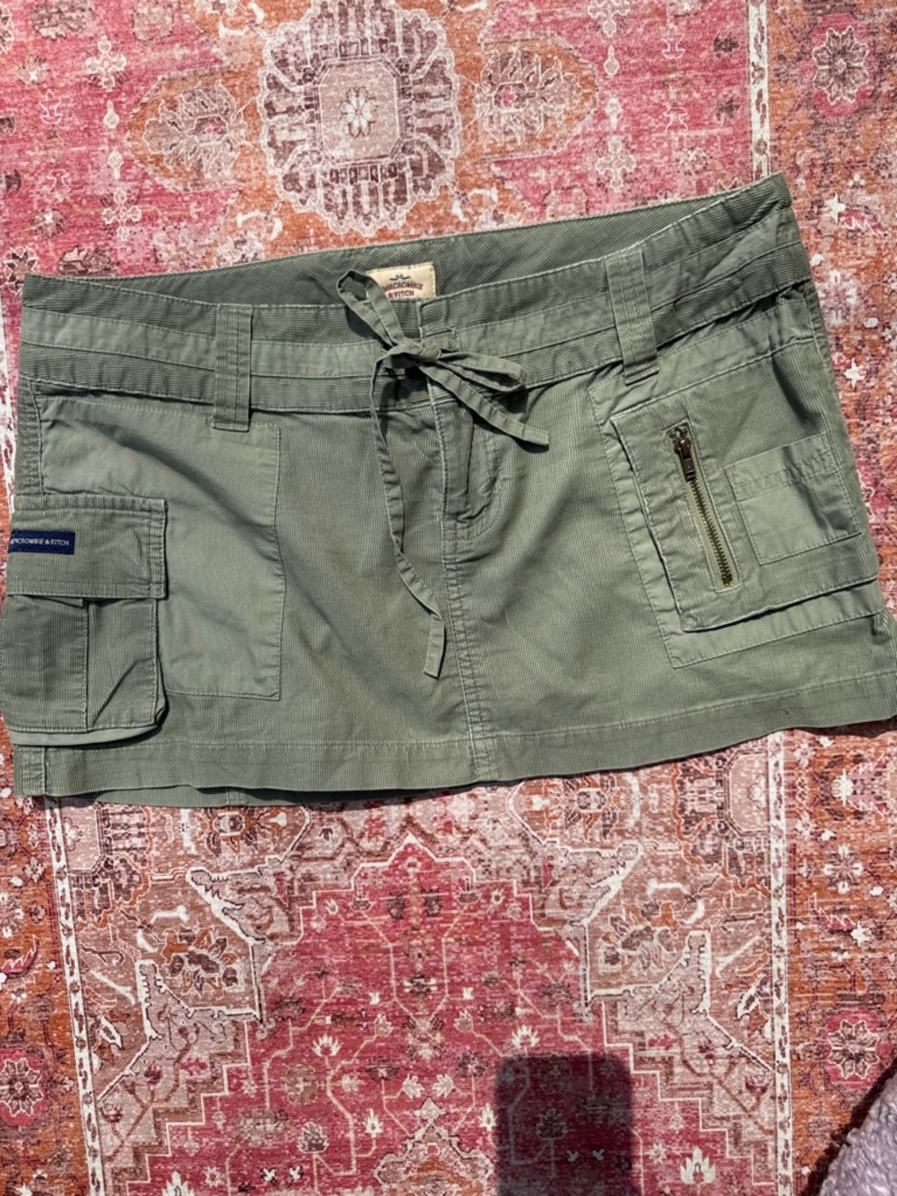 Abercrombie & Fitch Olive Green Cargo Mini Skirt